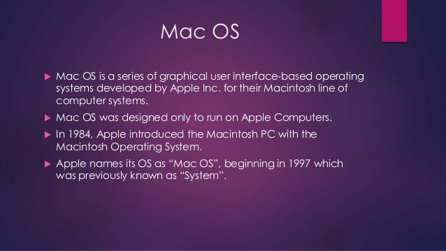 what is the operating system for mac